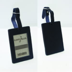 Die Cast Metal and Leather Bag Tags