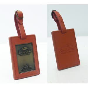Die Cast Metal and Leather Bag Tags