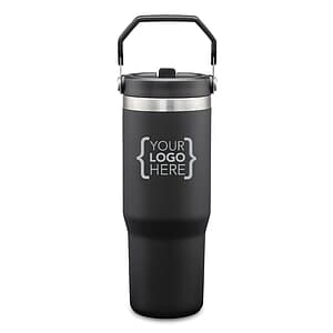 30oz Revive Stainless Steel Lead Free Tumbler W/Handle & Straw - Includes 1 Color Logo