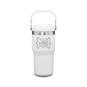 20oz Revive Stainless Steel Lead Free Tumbler W/Handle & Straw - Includes 1 Color Printed Logo