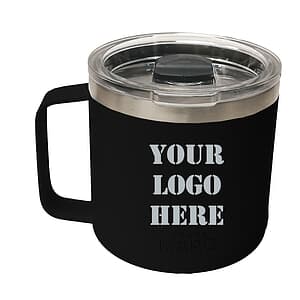 14oz Double Wall Vacuum Powder Coated Mug With Magnetic Closure Lid - Lead free - Includes 1 Color Logo